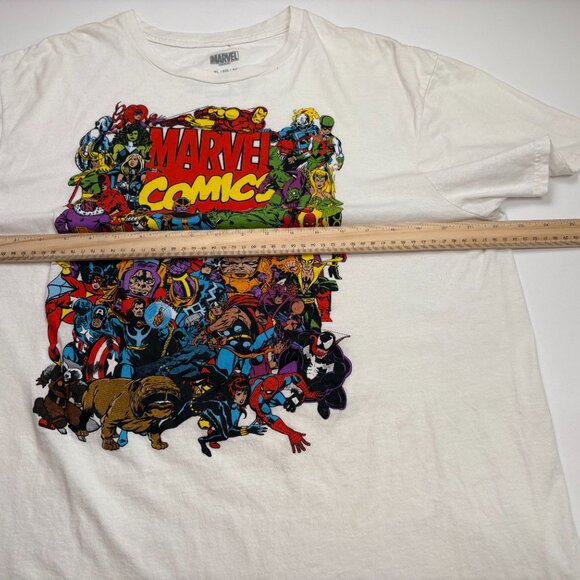 Marvel Comics Character Collage Graphic T-Shirt White Men's XL - Picture 6 of 6